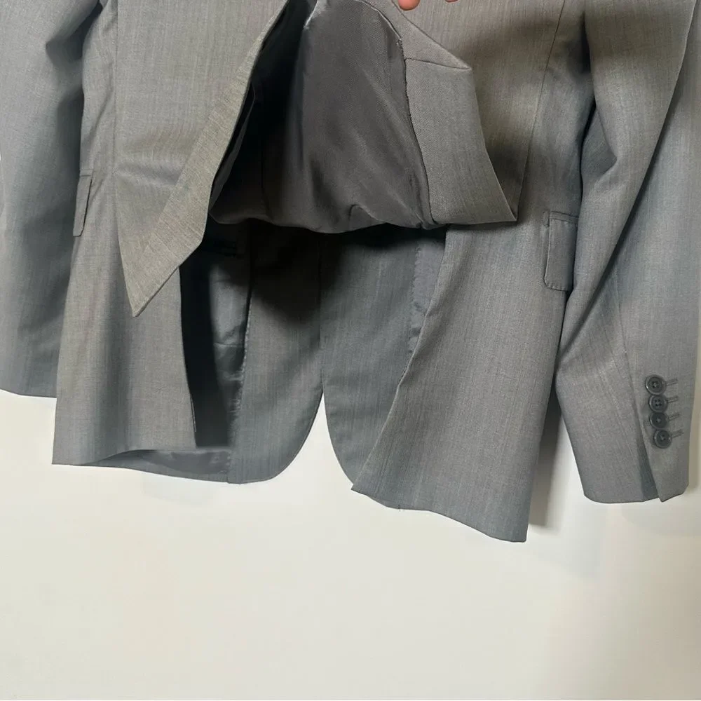 Saks‎ 5th Ave Black * Ermenegildo Zegna Wool Silk Sport Coat Blazer Sz 38 Office